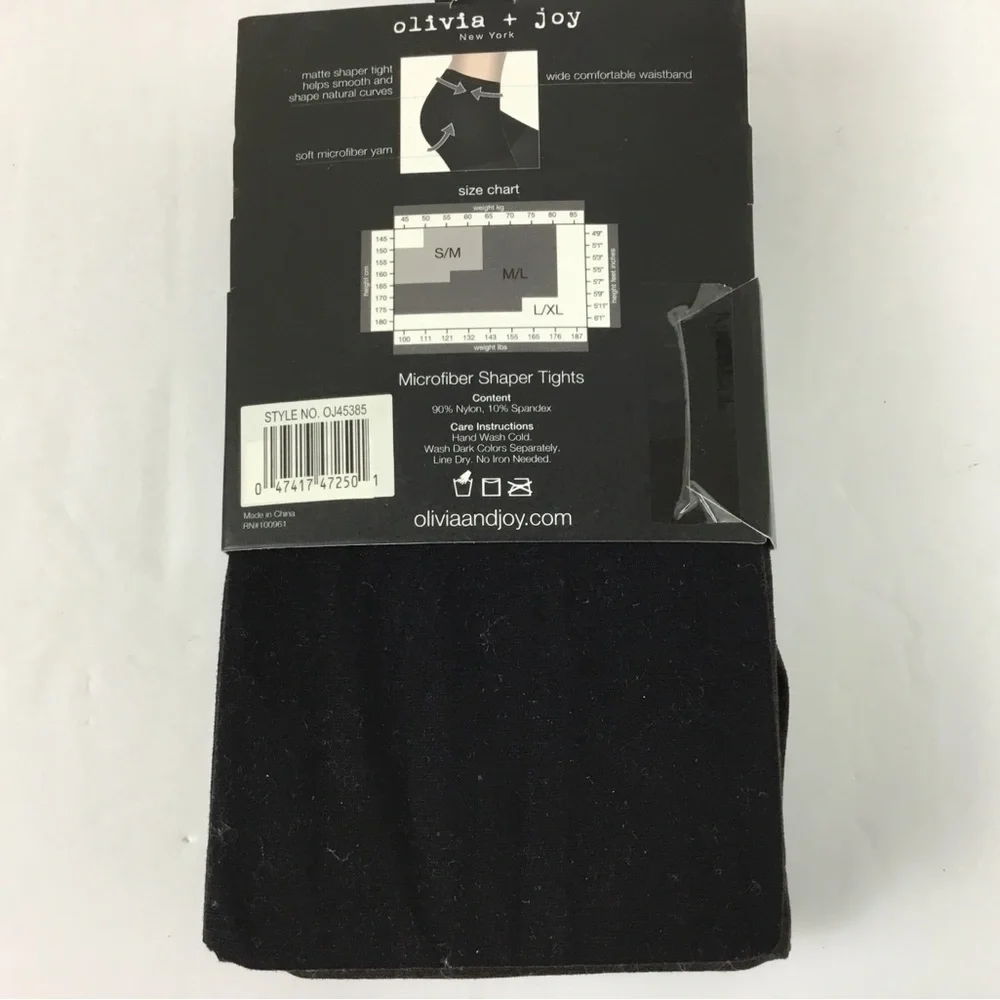 Olivia & Joy Women’s Tights Matte Shaper Tights 2 pair Black Brown Size M/L New